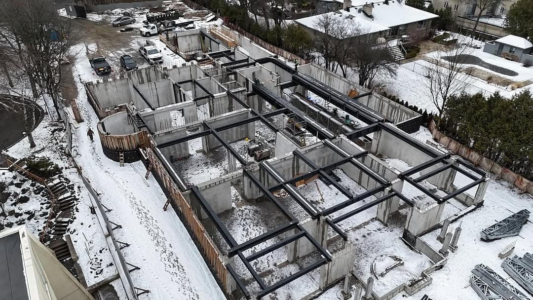 Massive commercial foundation project with 1200 linear feet of wall, 14 feet high walls up to 2ft thick